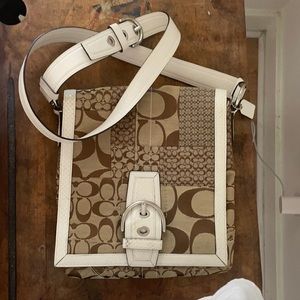 Vintage Coach Signature Canvas Crossbody Bag